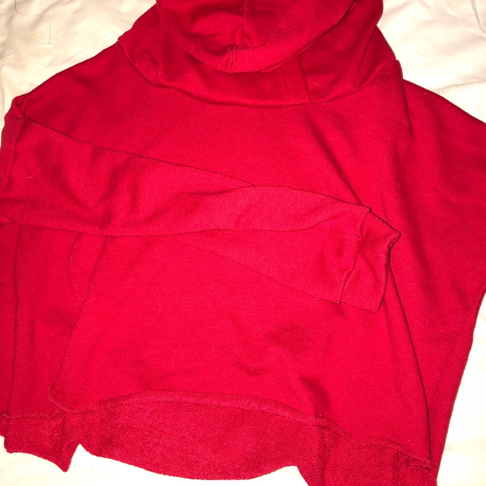 Red cropped hoodie